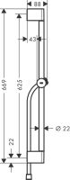 Vorschau: Hansgrohe Unica Brausestange Pulsify S 65 cm mit Push Handbrausehalter, weiß matt