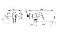 Vorschau: Hansa Hansapolo Spültisch-Einhand-Wandbatterie, schwenkbar, 284mm, chrom