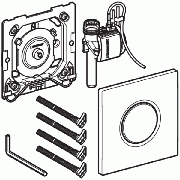Geberit Urinalsteuerung mit pneumatischer Spülauslösung, Betätigungsplatte Typ 01