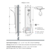 Vorschau: WimTec PROOF P4 HB HyPlus manuelles Duschpaneel 12V Netzbetrieb, weiß