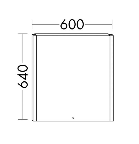 Burgbad Cube Leuchtspiegel mit vertikaler LED-Beleuchtung, dimmbar, 60x64cm