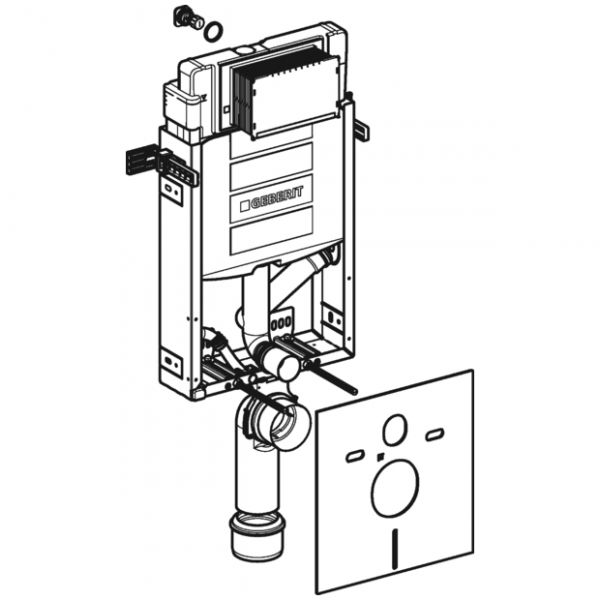 Geberit Kombifix Element für Wand-WC, 108cm, m. Sigma UP-Spülkasten 12cm, für Geruchsabs. m. Abluft