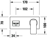 Vorschau: Duravit Manhattan Einhebel-Waschtischarmatur Unterputz für Wandmontage, chrom MH1070004010