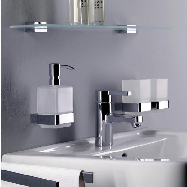 emco loft Seifenspender Wandmodell, Kristallglas satiniert, chrom 052100101