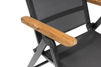 Vorschau: KETTLER BASIC PLUS Multipositionssessel mit Armlehne aus Teak-Holz, anthrazit
