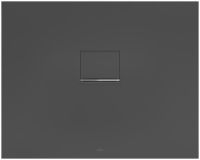 Villeroy&Boch Squaro Infinity Quaryl®-Duschwanne, lange Seite geschnitten an der Wand, 100x80cm, anthracite UDQ1080SQI2BV-1S