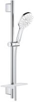 Vorschau: Grohe Rainshower SmartActive 130 Brausestangenset 600mm, 3 Strahlarten, moon white/chrom