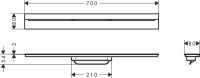 Vorschau: Axor Drain Fertigset Duschrinne 70cm zur Wandmontage, brushed nickel