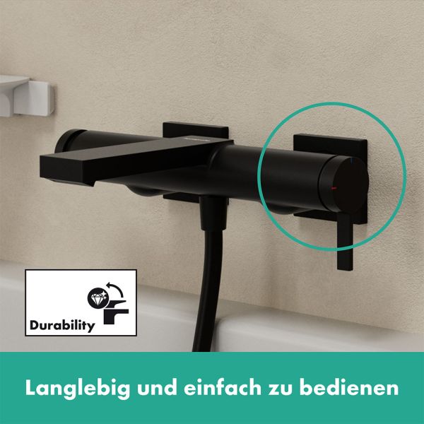 Hansgrohe Tecturis E Einhebel-Wannenarmatur Aufputz, schwarz matt