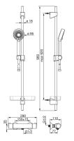 Vorschau: Hansa Hansamicra Brause-Thermostat-Batterie mit Hansabasicjet Wandstangenset 92cm, chrom