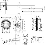 Vorschau: Hansgrohe Ecostat Square/ Raindance Duschsystem Unterputz, schwarz matt