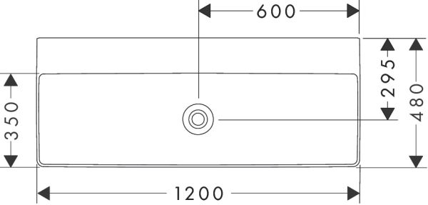 Hansgrohe Xelu Q Waschbecken 120x48cm ohne Hahnloch, ohne Überlauf, weiß