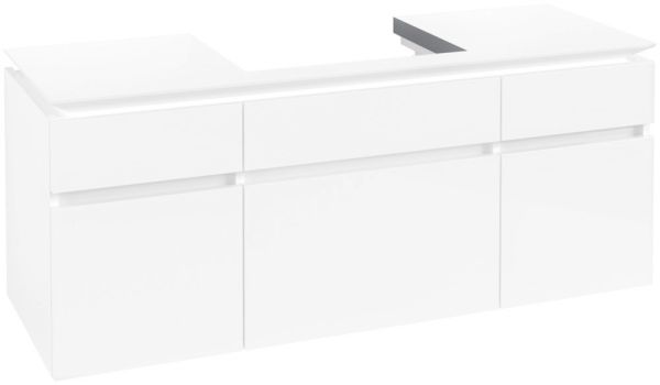 Villeroy&Boch Legato Waschtischunterschrank 140x50cm für Aufsatzwaschtisch, 5 Auszüge, glossy white, B68500DH
