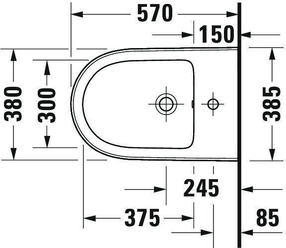 Duravit Qatego Wand-Bidet 57cm, weiß