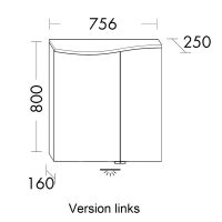 Vorschau: Burgbad Sinea 3.0 Spiegelschrank 75x80cm mit LED-Beleuchtung, größere Spiegeltür mit Türanschlag links