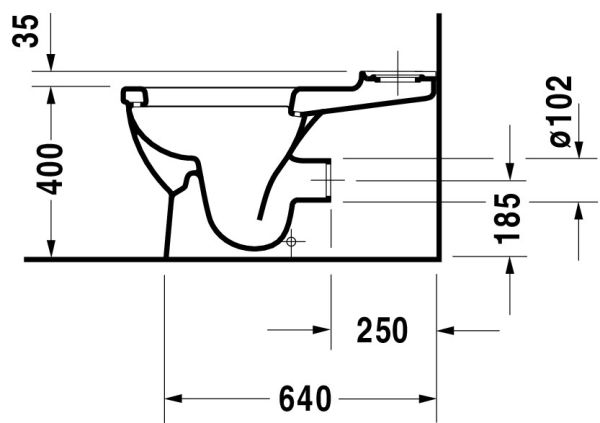 Duravit Starck 3 Stand-WC für Kombination, Tiefspüler 42x74cm, weiß