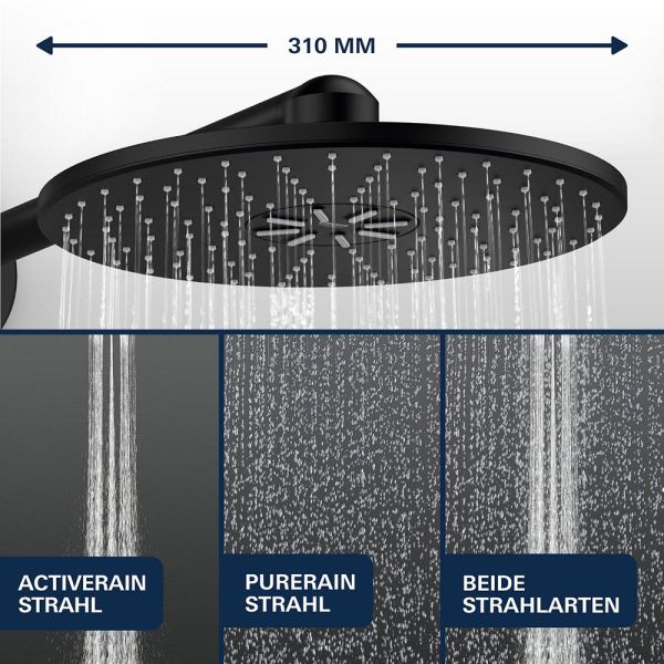 Grohe Precision SmartControl Duschsystem, rund, mit Thermostat, schwarz matt