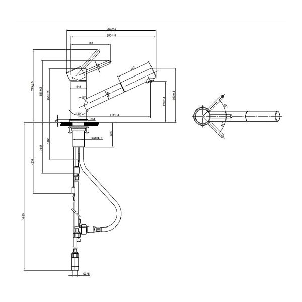 Villeroy&Boch Como Shower Niederdruck Küchenarmatur aus Edelstahl, Ausziehbrause, anthrazit 92521105