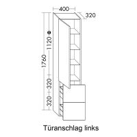Vorschau: Burgbad Sys30 Hochschrank 40x176cm mit 2 Tip-On Schubladen