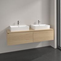 Vorschau: Villeroy&Boch Legato Waschtischunterschrank 160x50cm für Aufsatzwaschtisch, 2 Auszüge, nordic oak, B67600VJ