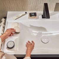 Vorschau: hansgrohe Xelu Q Waschtisch 80x48cm Ablage links & Hahnloch für Bedienelement, weiß