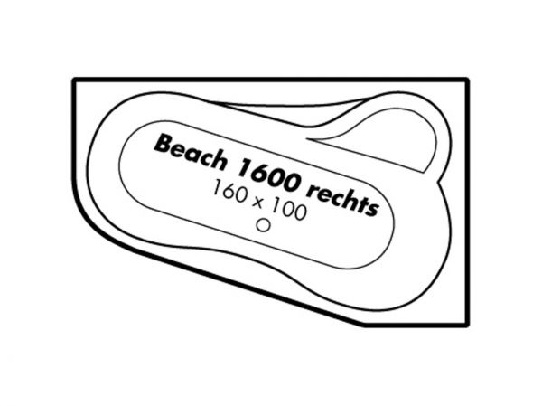 Polypex BEACH 1600 rechts Eckbadewanne 160x100/70cm