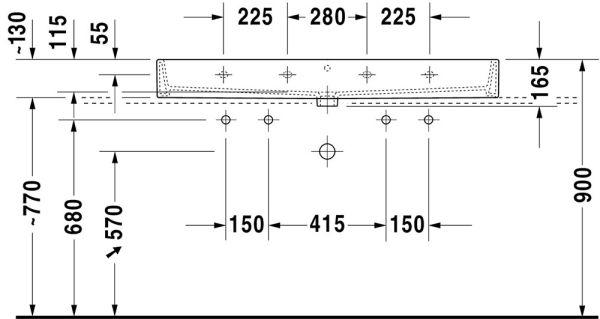 Duravit Vero Air Waschtisch rechteckig 120x47cm, ohne Überlauf, ohne Hahnloch, weiß 2350120070
