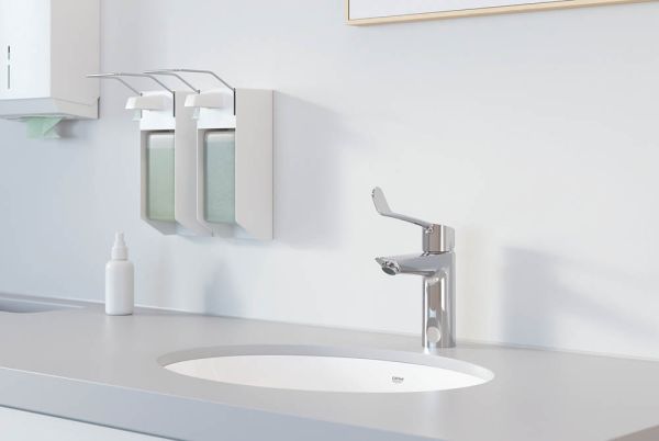 Grohe Eurosmart Einhand-Waschtischbatterie M-Size mit Verbrühschutz, langer Hebelgriff, chrom