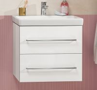 Vorschau: Villeroy&Boch Avento Waschtischunterschrank mit 2 Auszügen, Breite 58cm brilliant white Griff chrom A88900VE