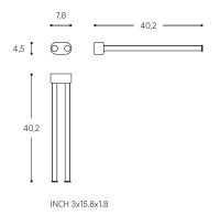 Vorschau: Cosmic Architect S+ Handtuchstange 2-armig, schwenkbar, 40cm, schwarz matt, WJC235A0075036/2353675