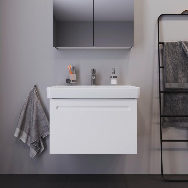 Duravit No.1 Badmöbel-Set 80cm mit Waschtisch, Spiegel, 1 Auszug und Innenschublade