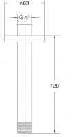 Vorschau: Steinberg Serie 100 Brausearm Deckenmontage 12cm
