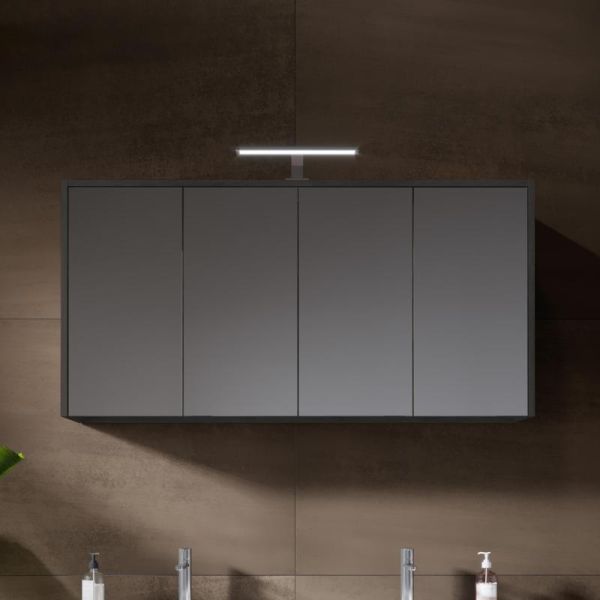 RIHO Porto Square Doppelwaschtisch mit Unterschrank 120cm & LED-Spiegelschrank