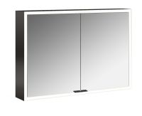 Vorschau: emco prime Facelift Lichtspiegelschrank 100cm mit 2 Türen, Aufputz schwarz verspiegelt 949713583
