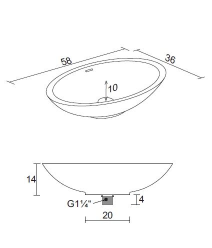 RIHO Solid Surface Avella Waschtisch oval 58x36cm, seidenmatt weiß