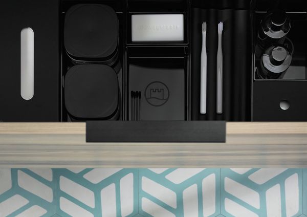 Burgbad Eqio Glas-Waschtisch 82cm mit Waschtischunterschrank, 2 Auszüge