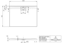 Vorschau: Villeroy&Boch Architectura MetalRim Duschwanne, 120x90cm, weiß, techn. Zeichnung