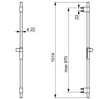 Vorschau: Hansa Hansaactivejet Wandstange 97cm, chrom 04790200