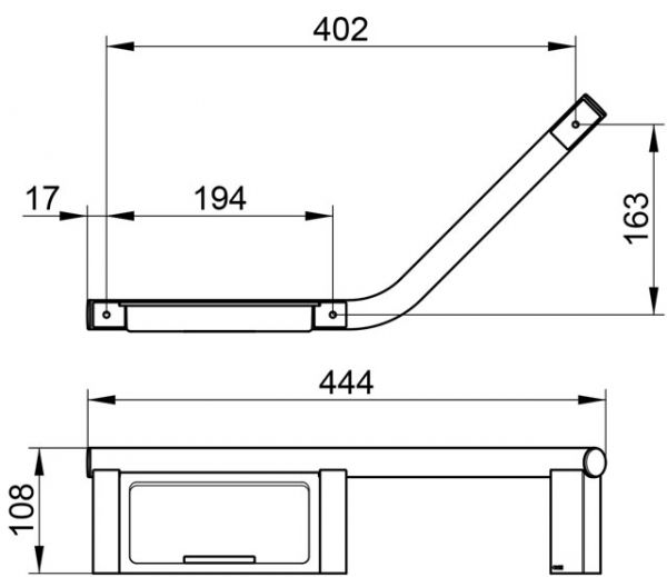 Keuco Plan Haltegriff ,135°, linke Ausführung