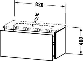 Duravit L-Cube Waschtischunterschrank wandhängend 82x39cm mit 1 Schublade für ME by Starck 234283