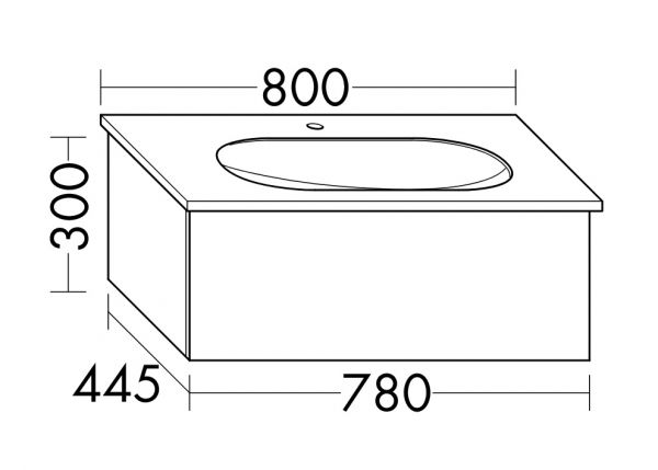 Burgbad Essence Waschtischunterschrank passend zu Grohe Essence 3956700H, 1 Auszug, 78cm WWIJ07TF3868