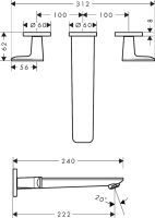 Vorschau: Axor Citterio C Cubic Cut 3-Loch Wannenmischer Unterputz für Wandmontage