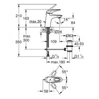 Vorschau: Grohe Eurostyle Einhand-Waschtischbatterie mit Ablaufgarnitur, Zero, S-Size, chrom