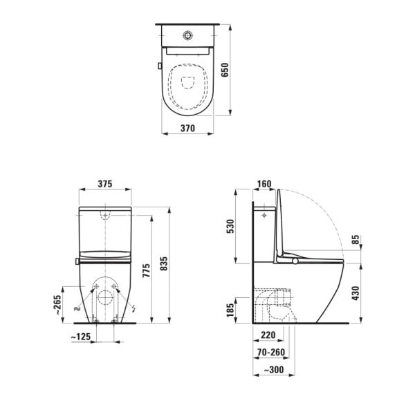 Laufen Cleanet Pro Lite Dusch-WC spülrandlos, bodenstehend, weiß