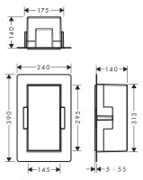 Vorschau: Hansgrohe XtraStoris Rock Einbau-Abfalleimer mit befliesbarer Tür, 30x15x14cm