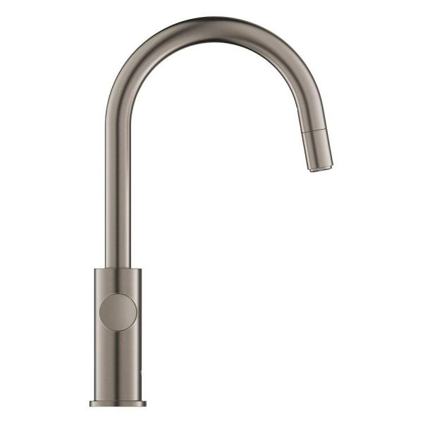 Grohe Blue 2.0 5-in-1-Armatur, C-Auslauf, ausziehbar, hard graphite gebürstet