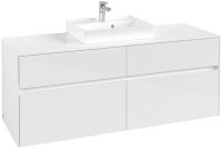 Vorschau: Villeroy&Boch Collaro Waschtischunterschrank passend zu Aufsatzwaschtisch 43345G, 140cm, glossy white, C07300DH