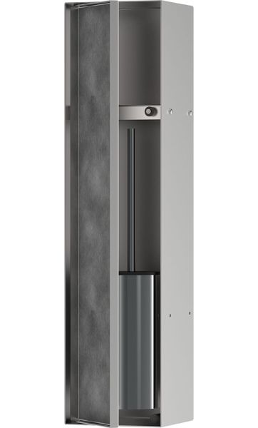 hansgrohe XtraStoris Rock Einbau Toilettenbürstenhalter, befliesbare Tür und Innenablage