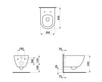 Vorschau: Laufen Pro X Wand-WC Advanced, Tiefspüler, spülrandlos mit EasyFit 3.0