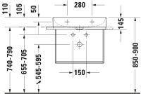 Vorschau: Duravit Dura Square Metallkonsole Wandhängend, zu Waschtisch 235360, chrom